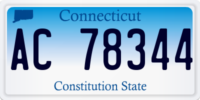 CT license plate AC78344