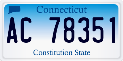CT license plate AC78351