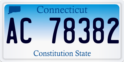 CT license plate AC78382
