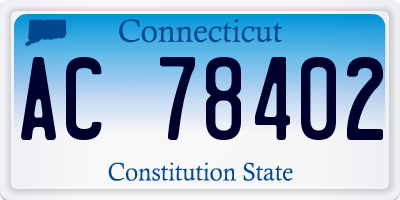 CT license plate AC78402