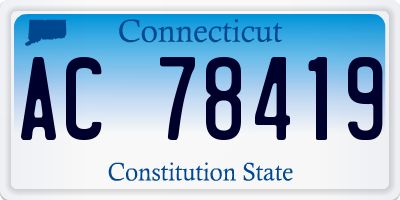 CT license plate AC78419