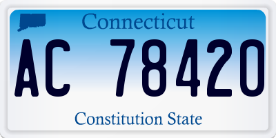 CT license plate AC78420