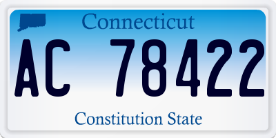 CT license plate AC78422