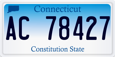 CT license plate AC78427