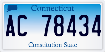 CT license plate AC78434