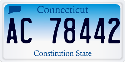 CT license plate AC78442