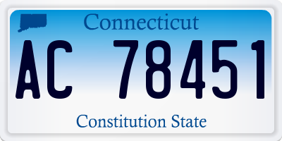 CT license plate AC78451
