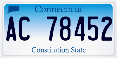 CT license plate AC78452