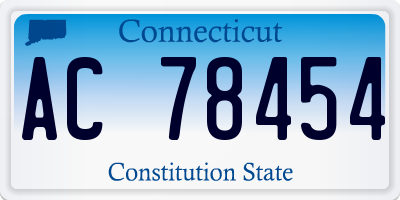CT license plate AC78454