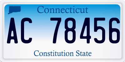 CT license plate AC78456