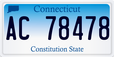 CT license plate AC78478