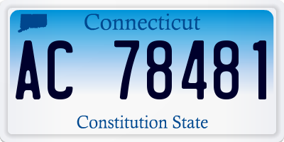 CT license plate AC78481