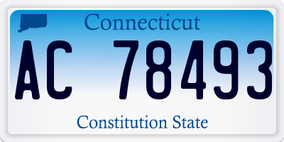 CT license plate AC78493