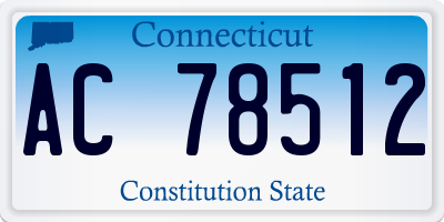 CT license plate AC78512
