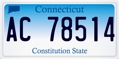 CT license plate AC78514