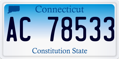 CT license plate AC78533