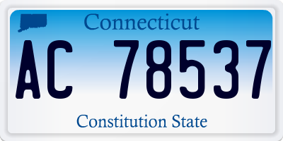 CT license plate AC78537