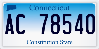 CT license plate AC78540