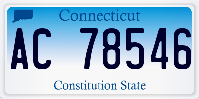 CT license plate AC78546