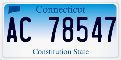 CT license plate AC78547