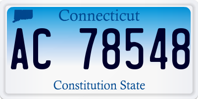 CT license plate AC78548