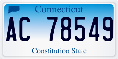CT license plate AC78549
