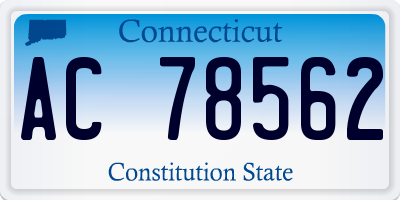 CT license plate AC78562