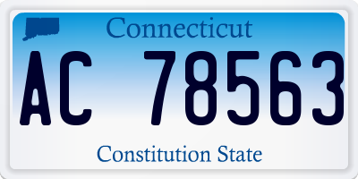 CT license plate AC78563