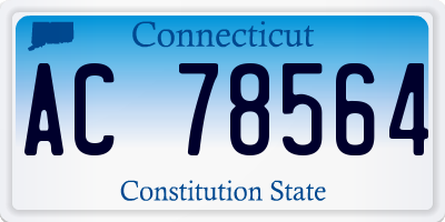 CT license plate AC78564