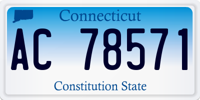 CT license plate AC78571