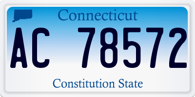 CT license plate AC78572