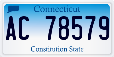 CT license plate AC78579