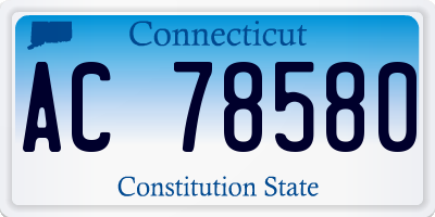 CT license plate AC78580