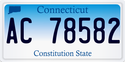CT license plate AC78582