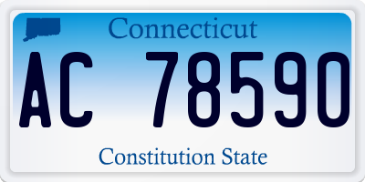 CT license plate AC78590