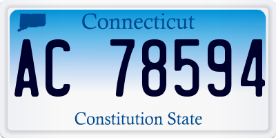 CT license plate AC78594