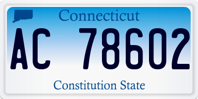 CT license plate AC78602