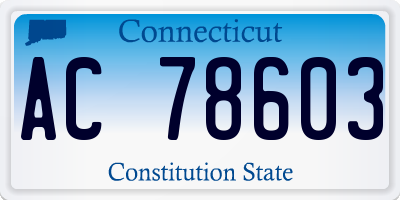 CT license plate AC78603