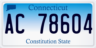 CT license plate AC78604