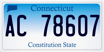 CT license plate AC78607