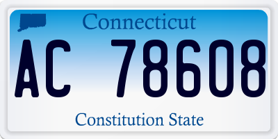 CT license plate AC78608