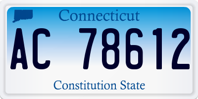 CT license plate AC78612