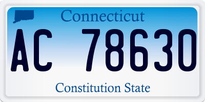 CT license plate AC78630