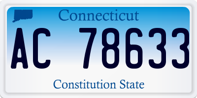 CT license plate AC78633