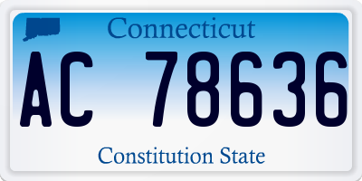 CT license plate AC78636