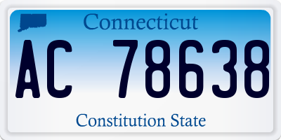 CT license plate AC78638