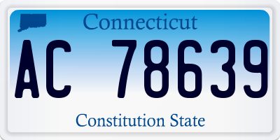 CT license plate AC78639