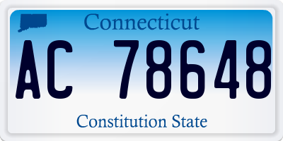 CT license plate AC78648