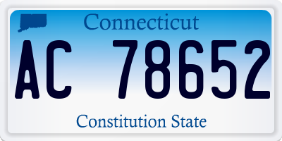 CT license plate AC78652