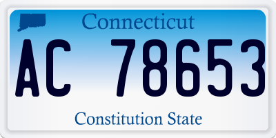 CT license plate AC78653